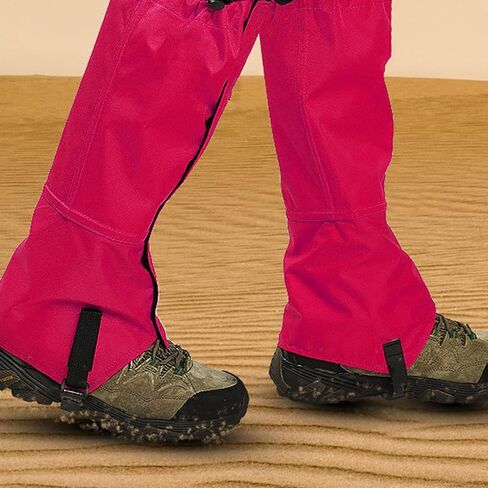 Shipenophy Snow Leg Gaiters، حذاء الثلوج للجنسين هوك طويل وحلقة مع حقيبة تخزين للتزلج (أحمر) in Kuwait