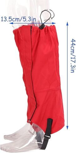 Shipenophy Snow Leg Gaiters، حذاء الثلوج للجنسين هوك طويل وحلقة مع حقيبة تخزين للتزلج (أحمر) in Kuwait