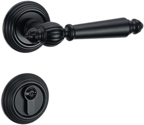 قفل الباب الذهبي لغرفة النوم الداخلية الخفيفة الفاخرة الأوروبية قفل الباب المغناطيسي الصامت قفل الباب الخشبي مقبض الباب قفل الباب الأمريكي (أسود مغناطيسي 35-50 مم) in Kuwait