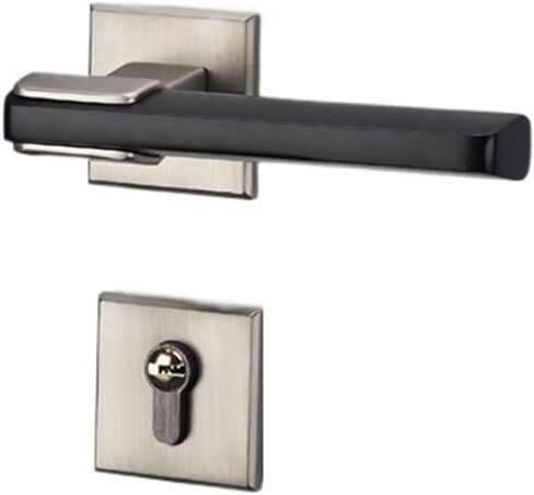 Bedroom Door Lock Indoor Magnetic Silent Wooden Door Lock Household Split Lock Light Luxury Room Door Lock Modern Door Handle Lock(Gray Black Silent 35-50mm) in Saudi Arabia