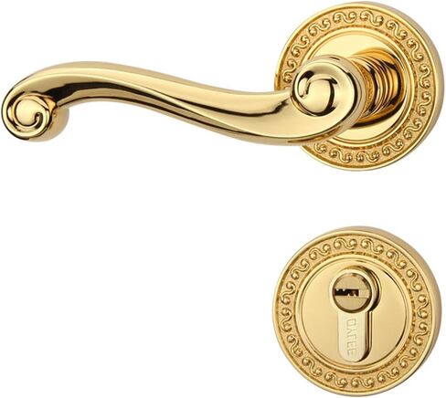 Indoor Wooden Door Lock Anti-Theft Magnetic Split Lock Bedroom Bathroom Door Lock Door Handle(Really Golden) in Kuwait