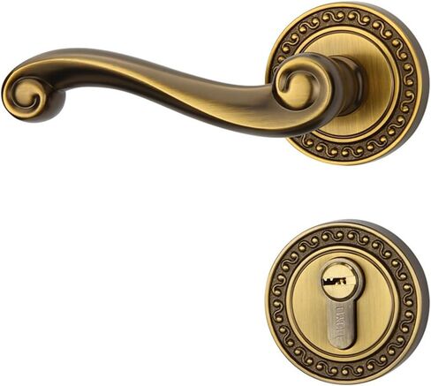 Indoor Wooden Door Lock Anti-Theft Magnetic Split Lock Bedroom Bathroom Door Lock Door Handle(Really Golden) in Kuwait
