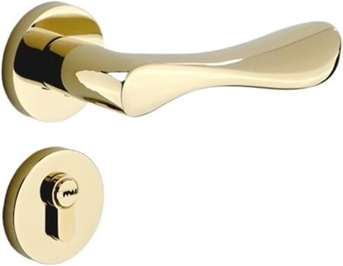 Golden Door Lock Indoor Bedroom Door Lock Bird Split Magnetic Silent Door Lock Home Lock Wooden Door Handle(A Bright Gold silentwith Key) in Saudi Arabia