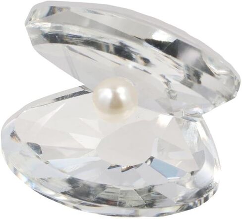 Desktop Ornament Exquisite Souvenirs Creative Crystal Crafts Room Decor Artificial Crystal Pearl Clam (Transparent) in Saudi Arabia