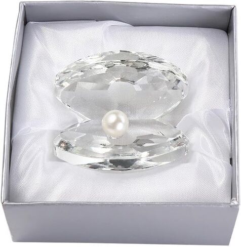 Desktop Ornament Exquisite Souvenirs Creative Crystal Crafts Room Decor Artificial Crystal Pearl Clam (Transparent) in Saudi Arabia