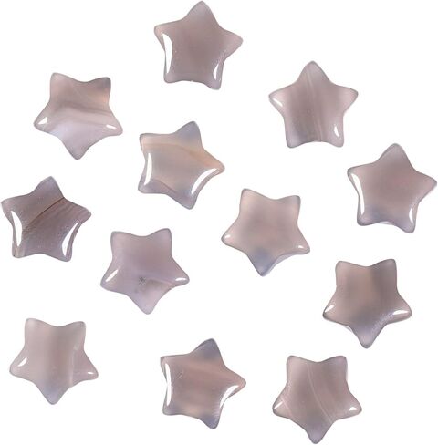 Nupuyai Set of 10 Mini Crystal Star Shape Pocket Palm Stone, Healing Reiki Worry Crystal Stone for Anxiety/Yoga Meditation/Energy Balancing, Fluorite in Saudi Arabia