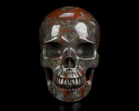 Skullis 5.0" Dragon Blood Jasper Hand Carved Crystal Skull, Crystal Healing, Hand Carved Gemstone Fine Art Sculpture, Reiki Healing Stone Statue.3315. in Saudi Arabia