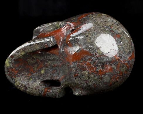 Skullis 5.0" Dragon Blood Jasper Hand Carved Crystal Skull, Crystal Healing, Hand Carved Gemstone Fine Art Sculpture, Reiki Healing Stone Statue.3315. in Saudi Arabia