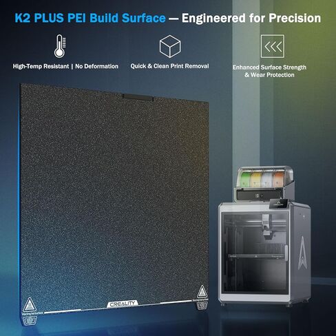 Creality K2 Plus لوحة البناء 370x370mm ورقة PEI مزخرفة الربيع الصلب المغناطيسي K2 Plus لوحة السرير لوحة البناء الأصلية لـ Creality K2 Plus in Kuwait