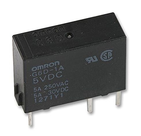 مكونات اومرون الالكترونية G6D-1A-ASI 5DC RELAY، POWER، SPST-NO، 250VAC/30VDC، 5A، PCB in Saudi Arabia
