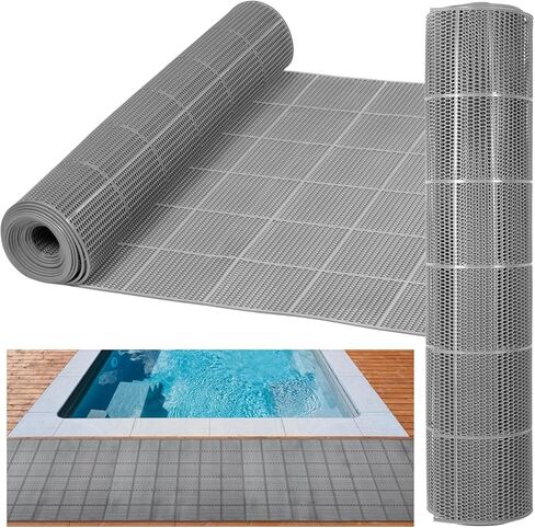 3 x 40FT Drainage Pool Flooring Mats Non Slip Swimming Pool Mat PVC Splash Matting Mesh Hollow Doormat Roll for Outdoor Indoor Garage Restaurant Sauna SPA Heavy Duty Commercial Anti Slip Floor Mats in Saudi Arabia