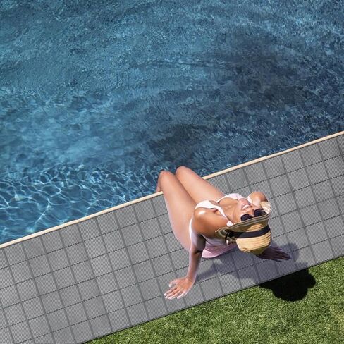 3 x 40FT Drainage Pool Flooring Mats Non Slip Swimming Pool Mat PVC Splash Matting Mesh Hollow Doormat Roll for Outdoor Indoor Garage Restaurant Sauna SPA Heavy Duty Commercial Anti Slip Floor Mats in Saudi Arabia