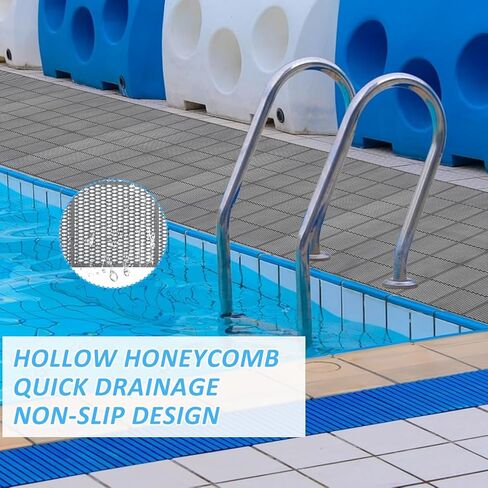 3 x 40FT Drainage Pool Flooring Mats Non Slip Swimming Pool Mat PVC Splash Matting Mesh Hollow Doormat Roll for Outdoor Indoor Garage Restaurant Sauna SPA Heavy Duty Commercial Anti Slip Floor Mats in Saudi Arabia