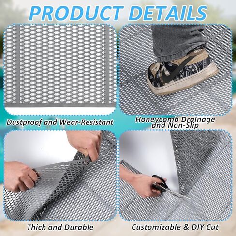 3 x 40FT Drainage Pool Flooring Mats Non Slip Swimming Pool Mat PVC Splash Matting Mesh Hollow Doormat Roll for Outdoor Indoor Garage Restaurant Sauna SPA Heavy Duty Commercial Anti Slip Floor Mats in Saudi Arabia