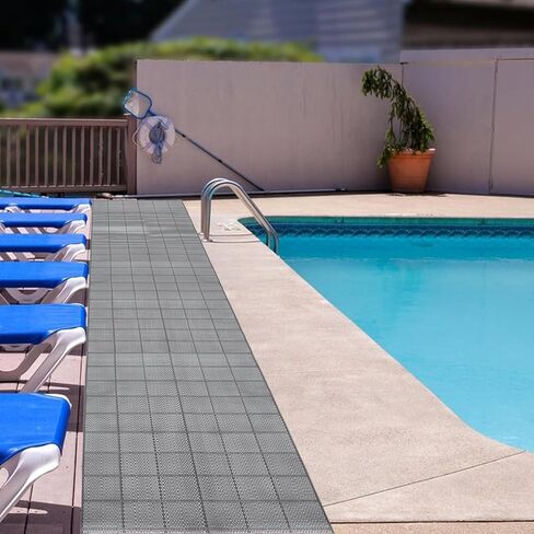 3 x 40FT Drainage Pool Flooring Mats Non Slip Swimming Pool Mat PVC Splash Matting Mesh Hollow Doormat Roll for Outdoor Indoor Garage Restaurant Sauna SPA Heavy Duty Commercial Anti Slip Floor Mats in Saudi Arabia