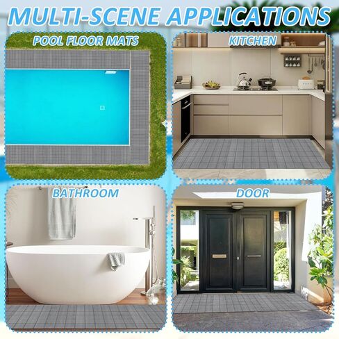 3 x 40FT Drainage Pool Flooring Mats Non Slip Swimming Pool Mat PVC Splash Matting Mesh Hollow Doormat Roll for Outdoor Indoor Garage Restaurant Sauna SPA Heavy Duty Commercial Anti Slip Floor Mats in Saudi Arabia