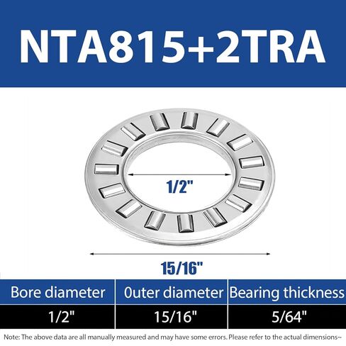 4 مجموعات NTA1220+2TRA محامل إبرة الدفع مع غسالتين، ID 3/4 بوصة (19 مم) OD 1-1/4 بوصة (32 مم)، فولاذ كروم لنقل السيارات والآلات الصناعية in Saudi Arabia