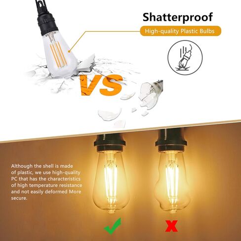 BORT 4Pack ST58/ST19 لمبات LED Edison عتيقة، أبيض دافئ 2700K، 6W يعادل 60W لمبات إضاءة LED، قابلة للتعتيم 700LM، E26 لمبة إضاءة زخرفية in Kuwait