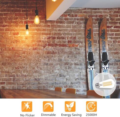 BORT 4Pack ST58/ST19 لمبات LED Edison عتيقة، أبيض دافئ 2700K، 6W يعادل 60W لمبات إضاءة LED، قابلة للتعتيم 700LM، E26 لمبة إضاءة زخرفية in Kuwait
