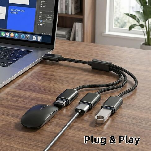 مقسم USB 1 في 3 مخرج، محول USB A، كابل محور تمديد USB 2.0 ذكر إلى 3 أنثى Y للكمبيوتر/الكمبيوتر المحمول/Xbox/محرك فلاش/الماوس/لوحة المفاتيح (أسود) in Kuwait