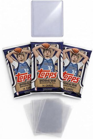 حزمة بطاقات تجارة كرة السلة 2025/26 من Topps، 3 عبوات مختومة من المصنع بإجمالي 42 بطاقة، تتضمن 10 أكمام قرش و1 محمل علوي in Saudi Arabia