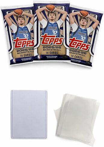 حزمة بطاقات تجارة كرة السلة 2025/26 من Topps، 3 عبوات مختومة من المصنع بإجمالي 42 بطاقة، تتضمن 10 أكمام قرش و1 محمل علوي in Saudi Arabia