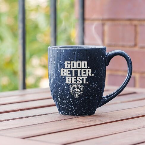 Rico Industries NFL Football Chicago Bears "GOOD. BETTER. BEST." Navy 16 oz Team Color Laser Engraved Speckled Ceramic Coffee Mug in Saudi Arabia