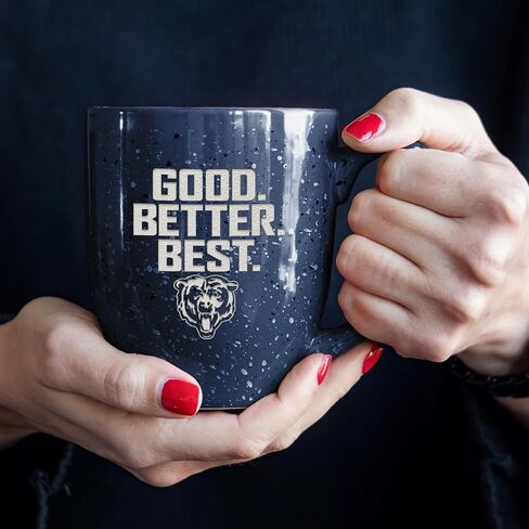Rico Industries NFL Football Chicago Bears "GOOD. BETTER. BEST." Navy 16 oz Team Color Laser Engraved Speckled Ceramic Coffee Mug in Saudi Arabia