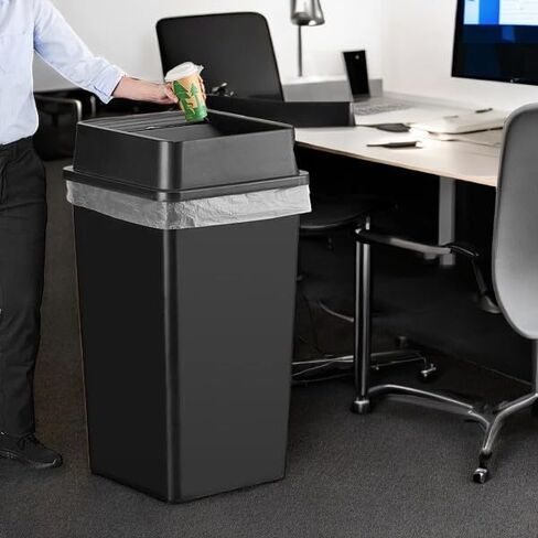 PRO&Family Commercial Trash Can - Large Square Can with Lid (50 Gallons, Blue) in Kuwait