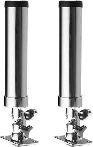 Rod Holders for Fishing Boat, 2 Pack Marine Grade Stainless Steel 316 Adjustable Swivel Deck Mount or Rail Mount Fishing Pole Holder in Saudi Arabia