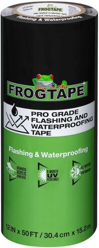 FrogTape Pro Grade Flashing and Waterproofing Tape, 12 Inch Width - 50 Foot Roll, All Weather & UV Resistant Flashing Tape with Advanced Acrylic Adhesive - 10 mils - Black in Saudi Arabia