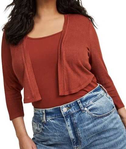 Torrid Women's Plus Size Sweater - 3/4 Sleeve Crop Shrug in Saudi Arabia