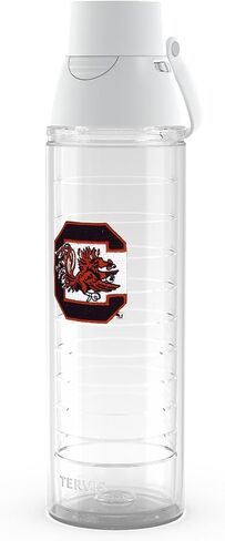 Tervis Venture Lite South Carolina Gamecocks - الشعار الأساسي مصنوع في الولايات المتحدة الأمريكية، كوب سفر معزول بجدار مزدوج يحافظ على المشروبات باردة وساخنة، زجاجة مياه سعة 24 أونصة، كلاسيكية in Saudi Arabia