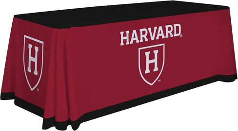 Victory Corps Harvard Crimson College Sports Printed Table Throw - NCAA Licensed - Polyester - School Tablecloth (Black, Red, White) (6' Draped) in Saudi Arabia