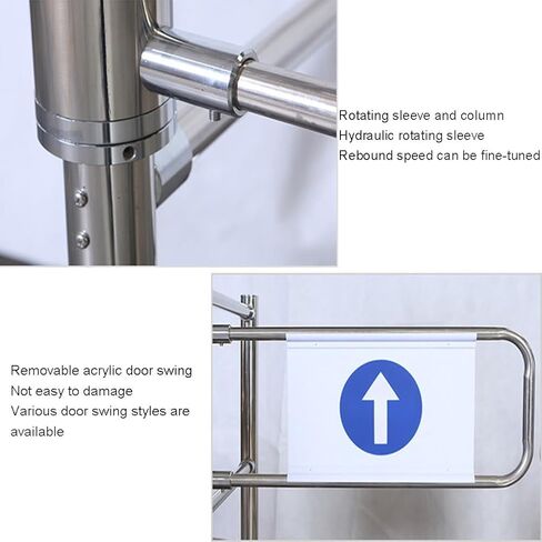 Automatic Closing Industrial Safety Swing Gate for Supermarkets & Warehouses - Universal Metal Guardrail Design (120x102 cm) - Perfect for Libraries & Retail Stores in Saudi Arabia