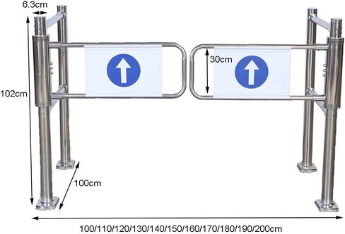Automatic Closing Industrial Safety Swing Gate for Supermarkets & Warehouses - Universal Metal Guardrail Design (120x102 cm) - Perfect for Libraries & Retail Stores in Saudi Arabia