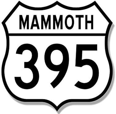 JR Studio 4x4 inch US Route 395 Mammoth Sign Shaped Sticker - Road ca Mountain Highway rv Vinyl Decal Sticker Car Waterproof Car Decal Bumper Sticker in Kuwait