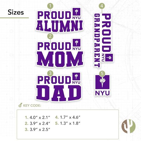 Desert Cactus New York University Sticker NYU Violets Vinyl Decal Laptop Water Bottle Car Scrapbook (Family Full Sheet) in Saudi Arabia