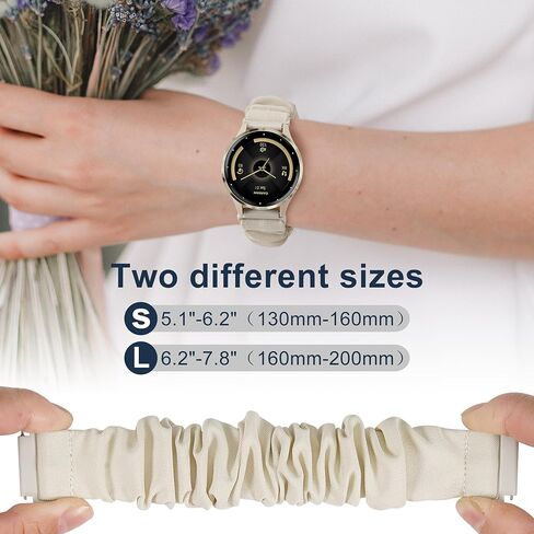 أربطة سكرانشي قابلة للتمدد متوافقة مع Garmin Venu 3S/Venu 2S، شريط مطاطي رياضي من النايلون 18 مم لـ Vivoactive 4S/Vivomove 3S/Forerunner 255S/Forerunner 265S للنساء والرجال (3 عبوات) in Kuwait