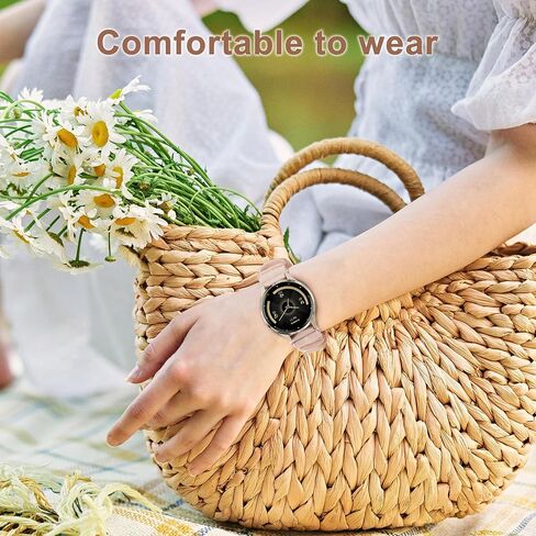 أربطة سكرانشي قابلة للتمدد متوافقة مع Garmin Venu 3S/Venu 2S، شريط مطاطي رياضي من النايلون 18 مم لـ Vivoactive 4S/Vivomove 3S/Forerunner 255S/Forerunner 265S للنساء والرجال (3 عبوات) in Kuwait