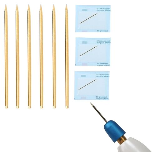 Fibroblast Bent Cuved Copper Needles Straight Silver Tips Accessory for Plamere Pro Solutions 2nd Generation (Bent Copper Tips-10PCS) in Saudi Arabia