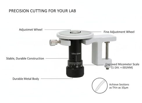 Hand and table Microtome with plano concave knife and table clamp in Saudi Arabia
