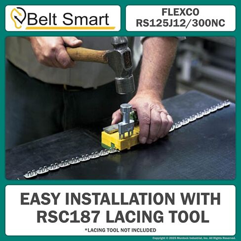 مجموعة أدوات التثبيت الأساسية الجاهزة للتمساح Flexco RS125J12/300NC (صندوق مكون من 4 مجموعات) - تتضمن 10 غسالات الاحتفاظ 125-RET إضافية in Kuwait