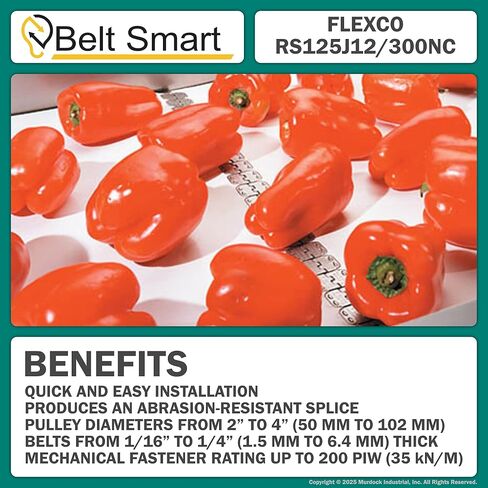 مجموعة أدوات التثبيت الأساسية الجاهزة للتمساح Flexco RS125J12/300NC (صندوق مكون من 4 مجموعات) - تتضمن 10 غسالات الاحتفاظ 125-RET إضافية in Kuwait