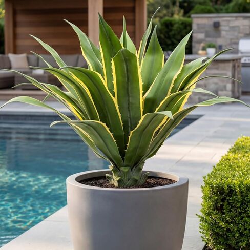 Giegxin 4ft Tall Artificial Spiked Agave Plant Potted Faux Agave Plants 48'' UV Resistant Large Realistic Agave Artificial Greenery Outdoor Indoor for Housewarming Gift House Garden Bathroom Lobby in Saudi Arabia