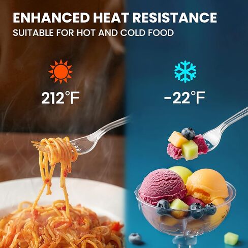 240 Count Extra Heavy Duty Clear Plastic Forks, Solid and Durable Premium Disposable Forks - BPA-Free & Heat Resistant Plastic Cutlery Utensils for Parties, Events and Everyday Use in Saudi Arabia