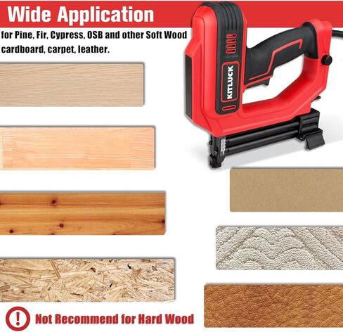 KITLUCK Brad Nailer، مسدس كهربائي 2 في 1 120 فولت / مسدس أظافر مع 1400 قطعة من المسامير المستقيمة مقاس 18 و400 قطعة من دبابيس التاج الضيقة للأعمال الخشبية، والمشروعات اليدوية، والنجارة والمفروشات الخفيفة in Kuwait