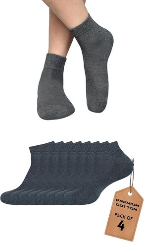Ankle Socks for Men Pack of 4/8/10 Cotton Blend No Show Cushioned Running Socks Non Slip Low Cut Casual Socks in Saudi Arabia
