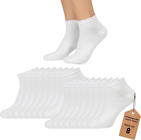 Ankle Socks for Men Pack of 4/8/10 Cotton Blend No Show Cushioned Running Socks Non Slip Low Cut Casual Socks in Saudi Arabia
