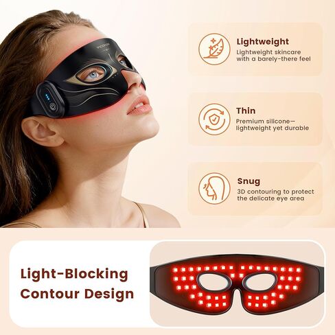 العلاج بالضوء الأحمر للعيون، العلاج بالضوء الأحمر بالأشعة تحت الحمراء لحقيبة العين، عدم تسرب الضوء 630 نانومتر الضوء الأحمر و850 نانومتر جهاز العلاج بالضوء الأحمر بالأشعة تحت الحمراء للتجاعيد، قناع العين بالضوء الأحمر مع جهاز تحكم عن بعد قابل لإعادة الشحن in Kuwait